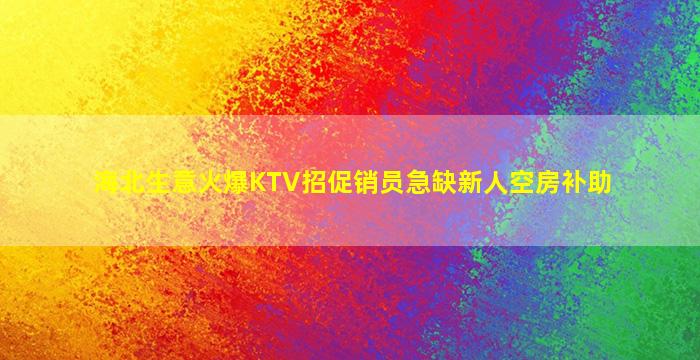 海北生意火爆KTV招促销员急缺新人空房补助